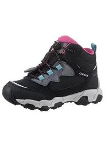 Sneaker Geox "J MAGNETAR G. B ABX" Gr. 38, schwarz (schwarz, pink) Kinder Schuhe Trekkingboots, Schnürboots, Kindergartenschuh mit TEX-Ausstattung