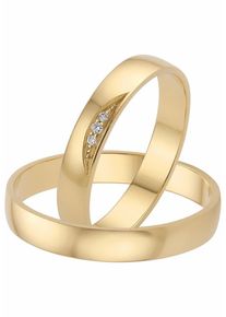 Firetti Trauring "Schmuck Geschenk Gold 375 Hochzeit Ehering "LIEBE"", 21, ohne Brillanten, Gelbgold 375, 3,5mm, gold, Gelbgold 375, Fingerringe,