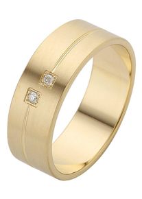 Firetti Trauring "Schmuck Geschenk Gold 375 Hochzeit Ehering Trauring "LIEBE"", 16,5, 0,02 ct SI = kleine Einschlüsse mit Brillanten, Gelbgold 375,