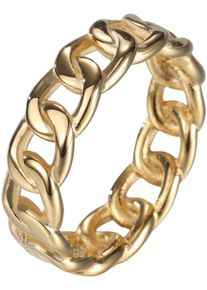 Firetti Damen Fingerring "Schmuck Geschenk Edelstahl Ring Damenring Herrenring Panzerkette Color", 54, Edelstahl, 6,7mm, gold, Edelstahl, Fingerringe