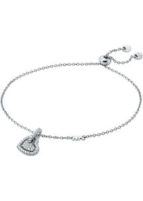 Michael Kors Damen Armband "Schmuck Geschenk Silber 925 Armkette Pavé Herz Charm, MKC1748CZ040", Silber 925 (Sterlingsilber), silber, Silber 925