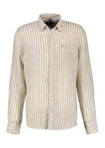 Lerros Herren Langarmhemd "Lerros Gestreiftes Langarmhemd in Leinenmischung", beige, Gr. S, 55% Leinen, 45% Baumwolle, Hemden