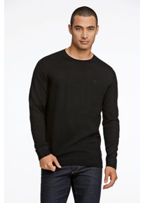 LINDBERGH Herren Rundhalspullover, schwarz, casual, Gr. M, unifarben, Strick, Obermaterial: 50% Wolle, 50% Polyacryl, Pullover, mit Rundhalsausschnitt