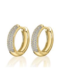 Vivance Damen Paar Creolen "0.25 ct Diamant Brillant Ohrringe Creolen aus 585 Gelbgold", Damen, 0.25 ct mit Diamant, Diamanten, gold, Diamanten,