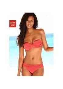 Bügel-Bandeau-Bikini Lascana Gr. 36, Cup B, rot (hummer) Damen Bikini-Sets mit verschiedenen Trägervarianten