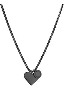 Liebeskind Berlin Damen Kette mit Anhänger "Schmuck Geschenk Edelstahl Halskette Herz, LJ-0503-N-45, LJ-0811-N-45", Edelstahl, L: 45cm B: 2mm, schwarz, LIEBESKIND