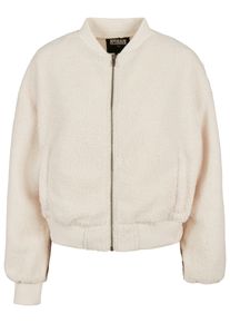 Urban Classics Damen Bomberjacke "Urban Classics Damen Ladies Oversized Sherpa Bomber Jacket", beige, casual, Gr. 4XL, unifarben, 100% Polyester,