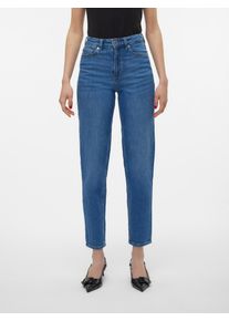 Véro Moda VERO MODA Damen Mom-Jeans "VMTESSA HR MOM JEANS RA380 GA", blau, modisch, Gr. 27, unifarben, Denim/Jeans, Obermaterial: 99% Baumwolle, 1% Elasthan,