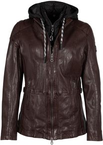 Mauritius Damen Lederjacke "GWAllmut", braun, modisch, Gr. XS, unifarben, kontrastfarbene Details, Obermaterial: 100% Schafsleder. Futter: 100%