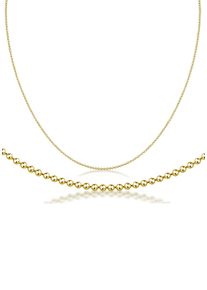 Firetti Damen Collierkettchen "Schmuck Geschenk Silber 925 Halsschmuck Halskette Kugelkette", 38, Silber 925 (Sterlingsilber), B: 1,5mm, gold, Silber