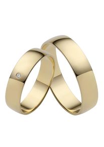 Firetti Trauring "Schmuck Geschenk Gold Hochzeit Ehering Trauring "LIEBE"", 23, ohne Brillant, Gelbgold 585, 5mm, gold, Gelbgold 585, Fingerringe,