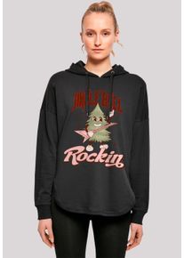 F4NT4STIC Damen Kapuzenpullover "Jingle Bell Rocking Weihnachten Tree", schwarz, casual, Gr. L, Obermaterial: 100% Baumwolle, Pullover, Premium