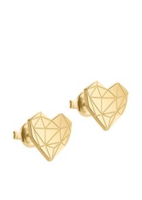 Damen Paar Ohrstecker "Schmuck Geschenk Edelstahl Ohrringe Herz, LJ-0307-E-11, LJ-0308-E-11", Edelstahl, gold, Liebeskind Berlin, Edelstahl, Ohrringe
