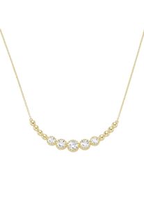 Luigi Merano Damen Collier "mit Zirkonia & Kugeln im Bogen in verschiedenen Größen, Gold 375", 45cm, Gelbgold 375, gold, Gelbgold 375, Halsketten