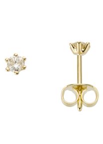 Firetti Damen Paar Ohrstecker "Schmuck Geschenk Gold 750 Ohrschmuck Solitär", 0,2 ct P2 = erkennbare Einschlüsse, Gelbgold 750-Diamanten, gold,