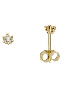 Firetti Damen Paar Ohrstecker "Schmuck Geschenk Gold 750 Ohrschmuck Solitär", 0,25 ct P2 = erkennbare Einschlüsse, Gelbgold 750-Diamanten, gold,