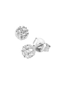 Smart Jewel Damen Paar Ohrstecker "Blüte, Zirkonia Steine, Silber 925", Silber 925 (Sterlingsilber), silber, Silber 925 (Sterlingsilber), Ohrringe