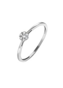 Vivance Damen Fingerring "375 Weißgold Brillant", 056 (17,8), 0,11 ct P3 = leicht erkennbare Einschlüsse, Gold, weiß, Gold, Fingerringe