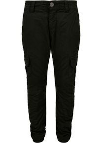 Urban Classics Jungen Stoffhose "Urban Classics Herren Boys Cargo Jogging Pants", schwarz, Gr. 134, unifarben, 100% Baumwolle, Hosen