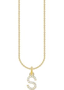 Thomas Sabo Damen Kette mit Anhänger "Buchstabe, KE2240 - KE2265-051-14-L45V, KE2240 - KE2265-414-14-L45V", 45, S, Silber 925 (Sterlingsilber), gold,