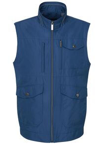 Bugatti Herren Steppweste, blau, casual, Gr. 54, 100% Polyester, Westen, mit wasserabweisender Funktion