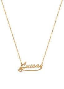 Firetti Damen Namenskette "Schmuck Geschenk Silber 925 Halskette mit deinem Namen", Silber 925 (Sterlingsilber), L: 45cm, gold, Silber 925