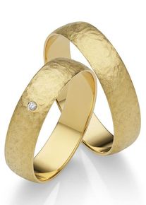 Firetti Trauring "Schmuck Geschenk Gold 375 Hochzeit Ehering "LIEBE"", 72, 0,01 ct SI = kleine Einschlüsse mit Brillant, Gelbgold 375, 5mm, gold,