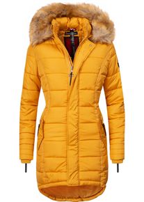 Navahoo Damen Steppmantel "Papaya", gelb, casual, Gr. XS, kontrastfarbene Details, Obermaterial: 100% Polyester, Futter: 100% Polyester, Wattierung:
