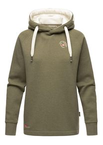 Marikoo Damen Kapuzenpullover "Airii", grün, Gr. S, 60% Baumwolle, 40% Polyester, Pullover, warmer Pullover im Oversize Look