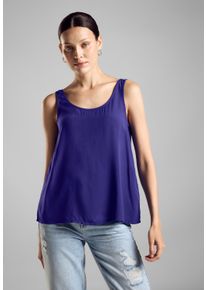 Street One Damen Blusentop, blau, casual, Gr. 44, unifarben, Stoff, 100% Viskose, Blusen, aus softer Viskose