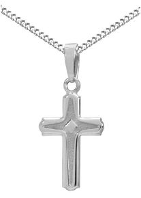 Firetti Damen Kette mit Anhänger "Schmuck Geschenk Silber 925 Halsschmuck Halskette Panzerkette Kreuz", Silber 925 (Sterlingsilber), L: 50cm, silber,