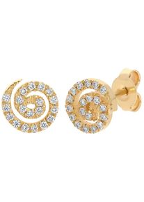 Lady Damen Paar Ohrstecker, gold, Ohrringe
