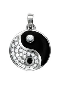 Vivance Damen Ketten-Anhänger "925/- Sterling Silber Ying Yang", ONE-SIZE, Silber 925 (Sterlingsilber), 2 g, schwarz, Silber 925 (Sterlingsilber),