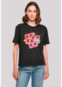 F4NT4STIC Damen T-Shirt "Weihnachten Retro Song Tapes Pink", schwarz, casual, Gr. XS, Obermaterial: 100% Baumwolle, Shirts, Premium Qualität,