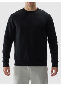 4F Herren Sweatshirt, schwarz, sportlich, Gr. S, unifarben, Jersey, Obermaterial: 80% Baumwolle, 20% Polyester, Sweatshirts