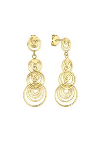 Vivance Damen Paar Ohrhänger "925-Sterling Silber vergoldet", ONE-SIZE, Silber 925 (Sterlingsilber), gelb, Silber 925 (Sterlingsilber), Ohrringe