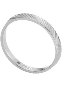 Fossil Damen Fingerring "Schmuck Edelstahl Ring Harlow Linear Texture, JF04756710, JF04757040", 17,5, Edelstahl, 2,5mm, silber, Edelstahl, Fingerringe