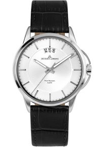 Jacques Lemans Herren Quarzuhr "Sydney", schwarz, Armbanduhren, Armbanduhr, Herrenuhr, Datum, Lederarmband, gehärtetes Crystexglas