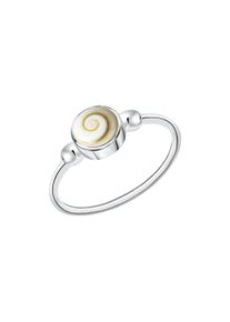 Vivance Damen Fingerring "925/- Silber weiß mit Muschel weiß", 054 (17,2), Silber 925 (Sterlingsilber), weiß, Silber 925 (Sterlingsilber), Fingerringe