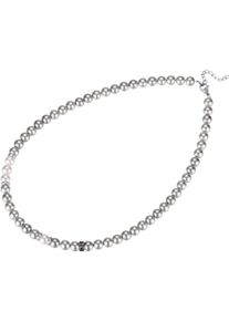 Kingka Damen Perlenkette "Schmuck Geschenk Edelstahl Halsschmuck Halskette, OSN-705SGRW-PEA", Edelstahl-Perlen, L: 55cm, silber, Edelstahl, Perlen,