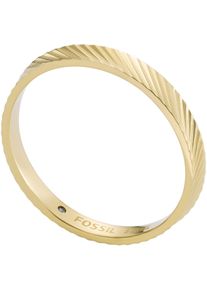 Fossil Damen Fingerring "Schmuck Edelstahl Ring Harlow Linear Texture, JF04756710, JF04757040", 16,5, Edelstahl, 2,5mm, gold, Edelstahl, Fingerringe