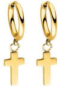 PURELEI Damen Paar Creolen "Schmuck Geschenk Cross Kreuz Ohrringe", Edelstahl, gold, Edelstahl, Ohrringe