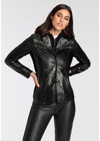 Mauritius Damen Lederjacke "GWAnnrike OT", schwarz, modisch, Gr. XXL, unifarben, Obermaterial: 100% Schafsleder. Futter: 100% Baumwolle. Ärmelfutter: