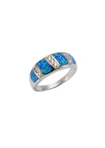 Vivance Damen Fingerring "925/- Sterling Silber synth. Opal Zirkonia", 056 (17,8), Silber 925 (Sterlingsilber), weiß, Silber 925 (Sterlingsilber),
