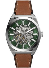 Fossil Herren Automatikuhr "EVERETT", braun, Armbanduhren, Armbanduhr, Herrenuhr, Mechanische Uhr, Lederarmband, analog