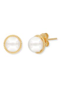 Engelsrufer Damen Paar Ohrstecker "The glory of pearls, ERE-GLORY-ST, ERE-GLORY-STG", Silber 925 (Sterlingsilber)-Perlen, gold, Silber 925