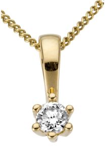 Firetti Damen Ketten-Anhänger "Schmuck Geschenk Gold 750 Halsschmuck Anhänger Halskette Solitär", 0,1 ct P2 = erkennbare Einschlüsse, Gelbgold