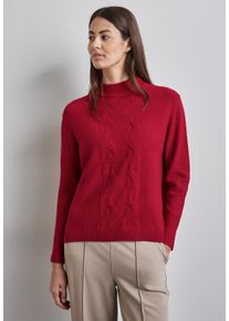 Street One Damen Strickpullover, rot, casual, Gr. 36, unifarben, Stoff, 45% Polyester, 32% Polyacryl, 15% Viskose, 8% Elasthan, Pullover, aus softem