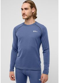 Jack Wolfskin Herren Langarmshirt "INFINITE WARM LS M", blau, Gr. XXL, Obermaterial: 92% Polyester, 8% Elastan, Shirts