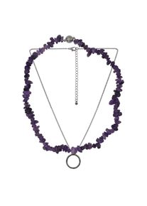 Steuer Damen Kette mit Anhänger "Set Amethyst-Splitterkette und Kette mit Anhänger", 54cm, Metall, lila, Metall, Halsketten